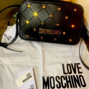 Moschino. Black leather LOVE MOSCHINO BAG!